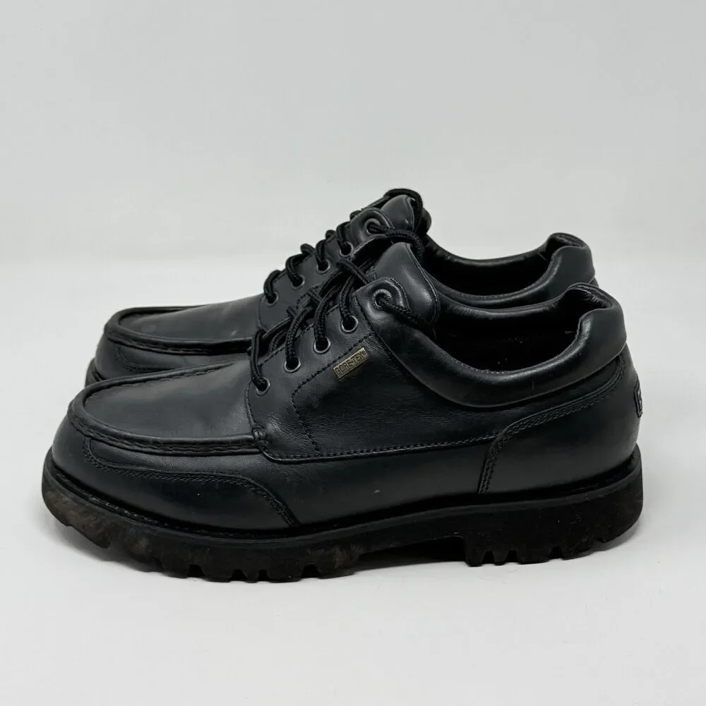 Rockport Lug Sole GoreTex Shoes Mens 9 M Black Leather Casual Hiking Gorpcore